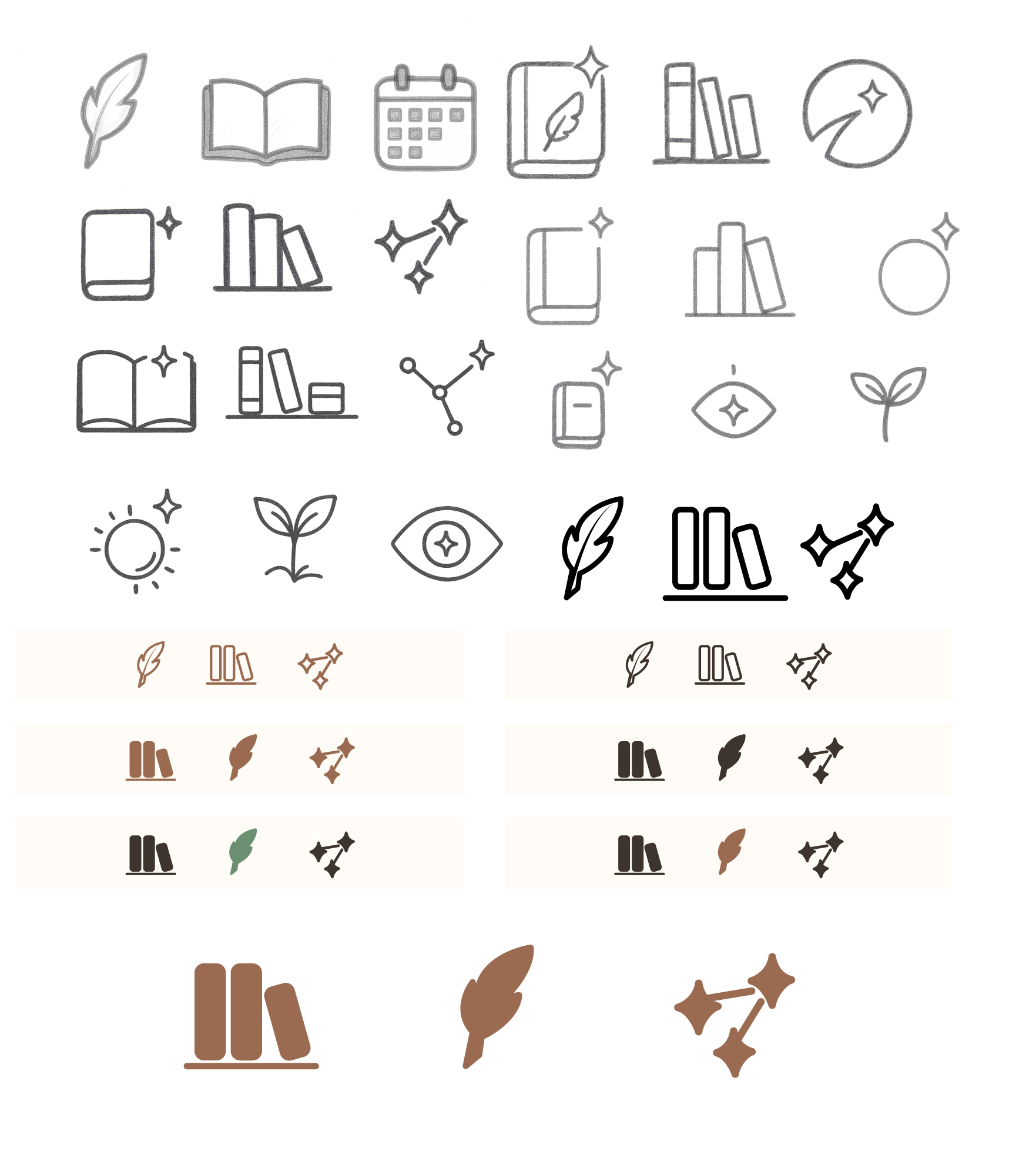 Nuuko navigation bar exploration and icon designs